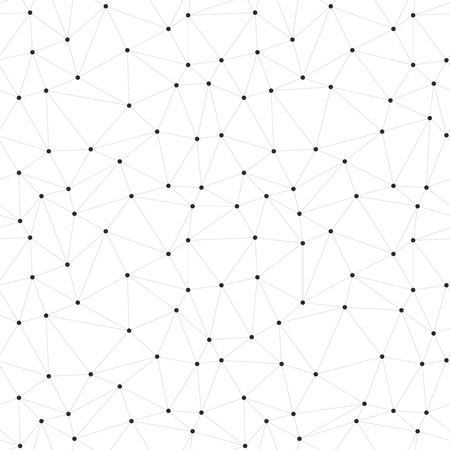 Dots with connections, triangles seamless vector backgroundのイラスト素材