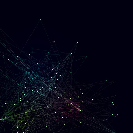 Abstract dark background, dots connected with lines