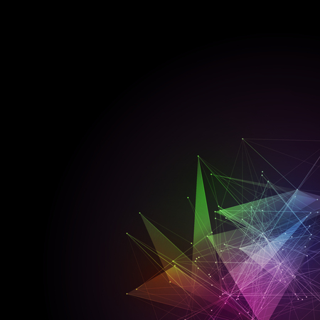 Abstract background, dots connected with lines in cornerのイラスト素材
