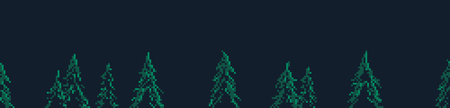 Pixel art seamless background with many spruce trees