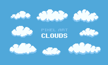 Set of clouds with different size and shape
