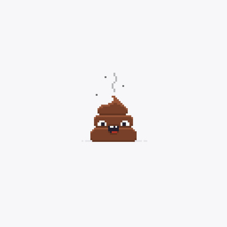 Pixel art stinky poop character isolated on white backgroundのイラスト素材