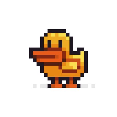 Pixel Art Duckのイラスト素材