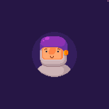 Pixel art cheerful astronaut characterのイラスト素材