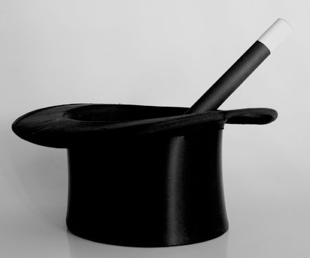 Magician hat and wandの写真素材