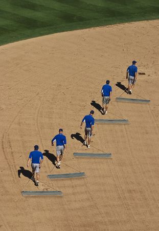 Dragging the baseball field