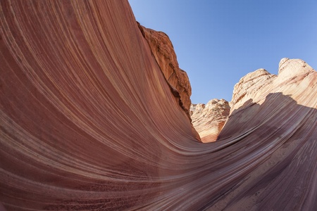 The Wave, sandstone recreation area in Utahの写真素材