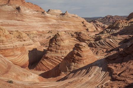 The Wave, sandstone recreation area in Utahの写真素材