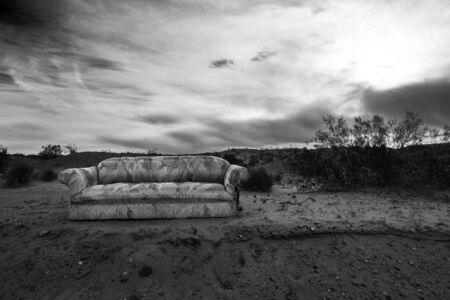 Sofa outside in the Desert Landscapeの写真素材