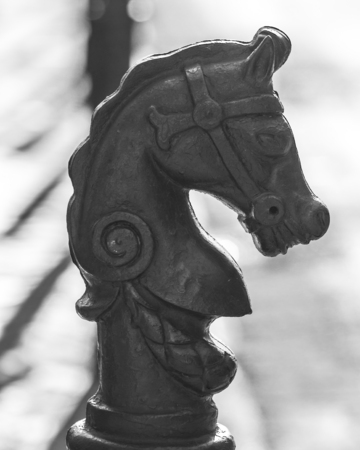 A sidewalk horse post / horse tie in the French Quarter of New Orleansの写真素材