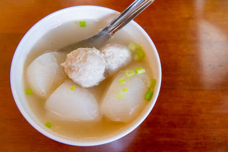 Fish ball soup is traditional Taiwanese cuisineの写真素材