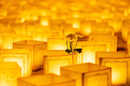 The Floating Lamp is a type of lamp that floats on the surface of the water. It is also known as a river lamp or lake lamp , lantern floatingの写真素材