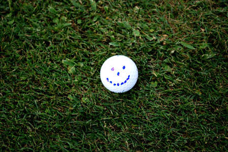 golfball with a smileの写真素材