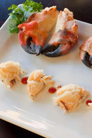 appetizer of local rock crab clawsの写真素材