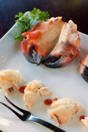 appetizer of local rock crab clawsの写真素材