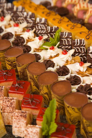 a choice of assorted chocolates and dessertsの写真素材