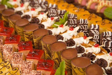 a choice of assorted chocolates and dessertsの写真素材