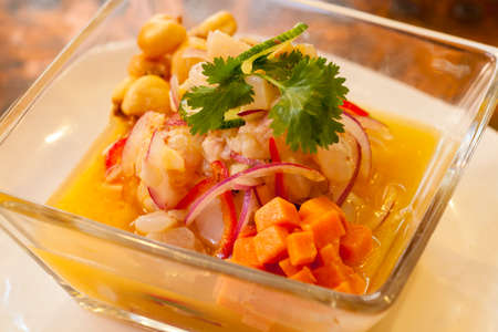 Ceviche Peruano, close-upの写真素材