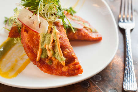 shrimp and crab empanadasの写真素材