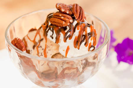 Mud Sundae with pecans on topの写真素材