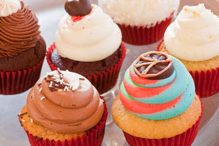 various colorful cupcakesの写真素材