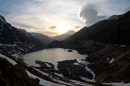 Natural phenomenon in Caucasus Mountains, Elbrus, Adilsu june 2010の写真素材