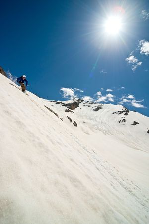 Freerider in a mountains