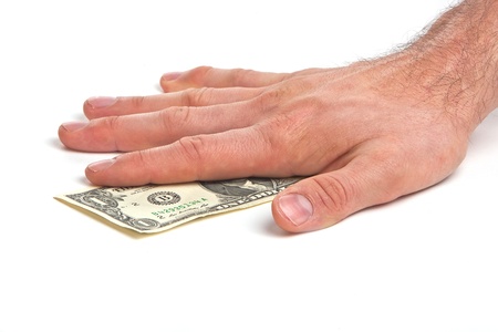 Man's hand and money