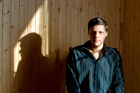 Closeup of a happy young manの写真素材