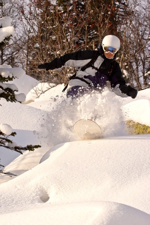 Snowboard freeride in Siberiaの写真素材