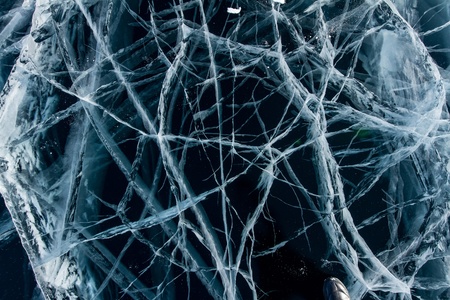 Ice on the Baikal lakeの写真素材