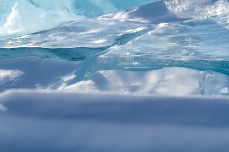 Blocs of ice on Baikal lake