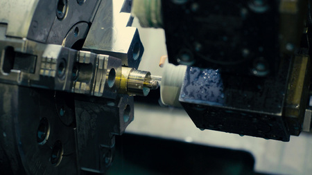 Close up of CNC milling machine