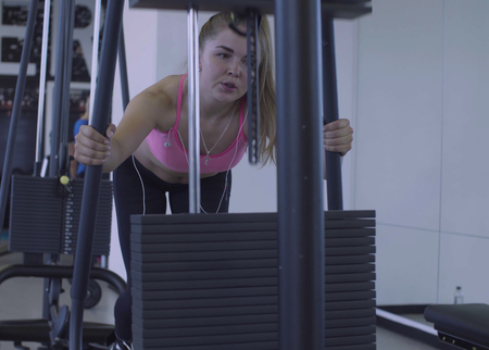 Young woman doing exercises