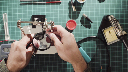 Repairing of a wire for electronic devices.