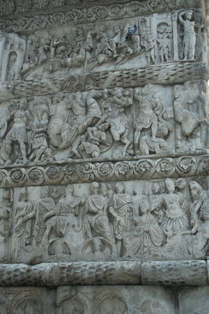 Detail from the historic Arch of Galerius in Thessaloniki, Greece. This monument was built in the 4th century, by Roman Emperor Galerius.の写真素材