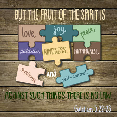 But the fruit of the spirit is love, joy, peace, patience, kindness, faithfulness, gentleness, and self-control. Against such things there is no law. Galatians 5:22-23の写真素材