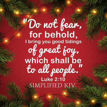 Do not fear Luke 2 vs 10 Bible verseの写真素材