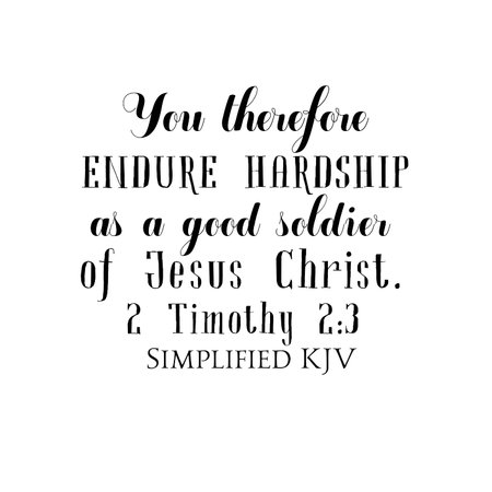 2 Timothy 2:3 You, therefore, endure hardship as a good soldier of Jesus Christの写真素材