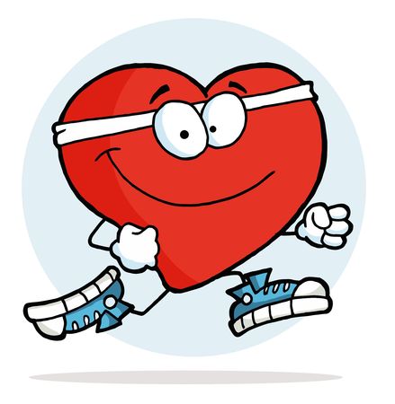 Healthy Red Heart Jogging Pastのイラスト素材