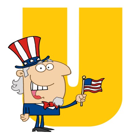 Funny Cartoons Alphabet-U のイラスト素材