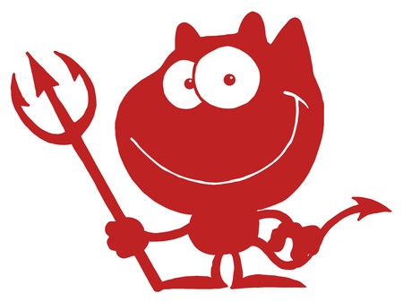 Solid Black Silhouette Of A Devil のイラスト素材