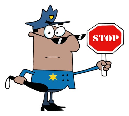 African American Traffic Police Officer のイラスト素材