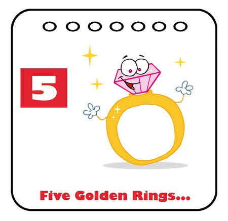 Twelve Days Of Christmas Calendar 5 のイラスト素材