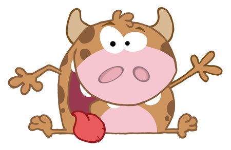 Happy Calf Cartoon Character のイラスト素材