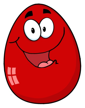 Happy Red Easter Egg Mascot Cartoon Character のイラスト素材