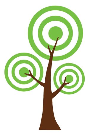 Abstract Green Tree With Three Crowns のイラスト素材