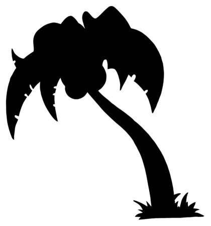 Black Palm Three Silhouette のイラスト素材