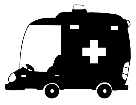 Ambulance Cartoon Silhouette Car のイラスト素材