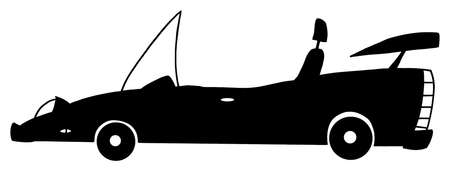 Convertible Cartoon Silhouette Car のイラスト素材